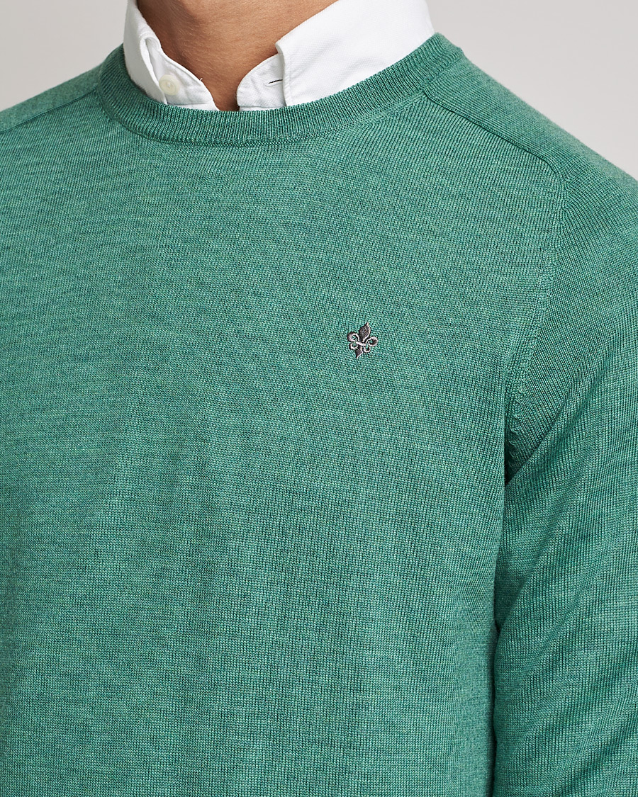 Mies | Puserot | Morris | Merino Crew Neck Pullover Mineral Green
