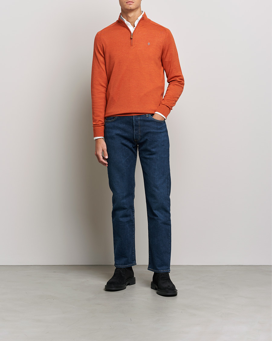 Mies | Puserot | Morris | John Merino Half Zip Orange