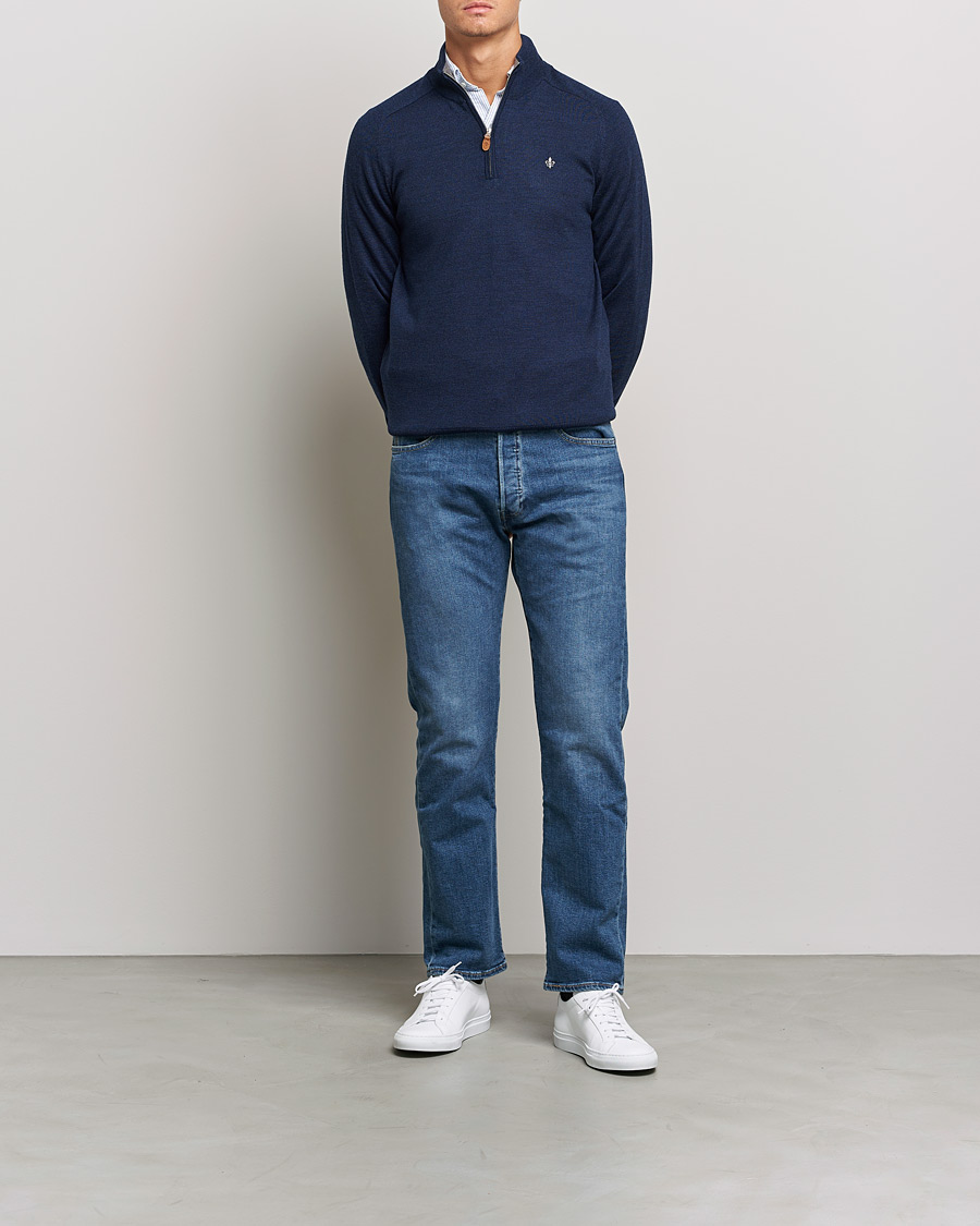 Mies | Puserot | Morris | John Merino Half Zip Blue