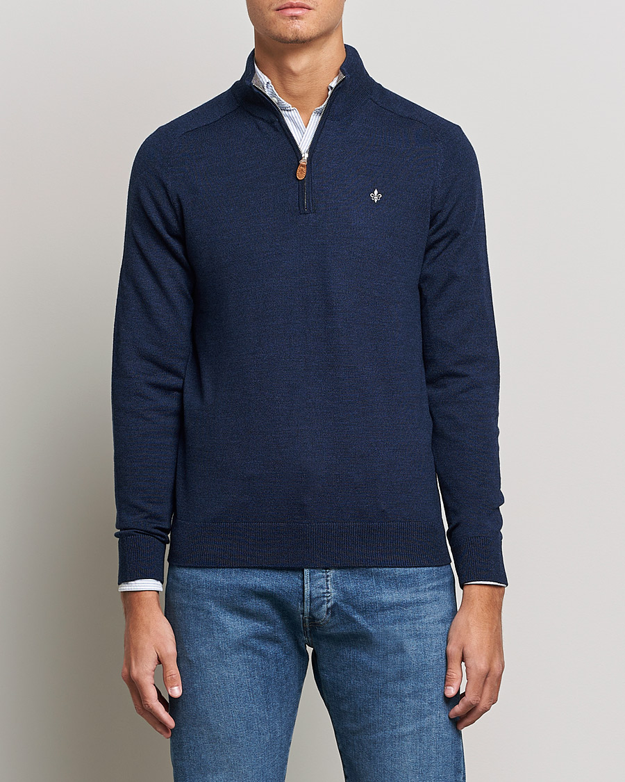 Mies | Puserot | Morris | John Merino Half Zip Blue