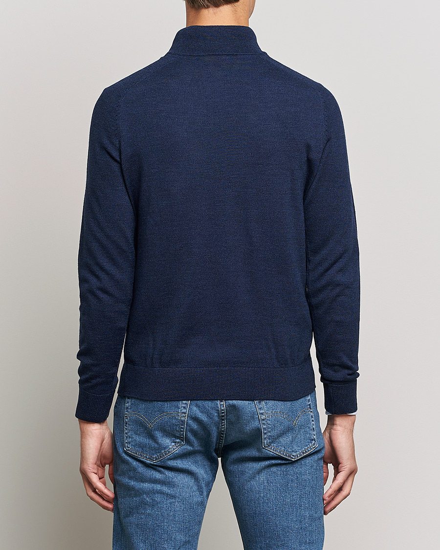 Mies | Puserot | Morris | John Merino Half Zip Blue