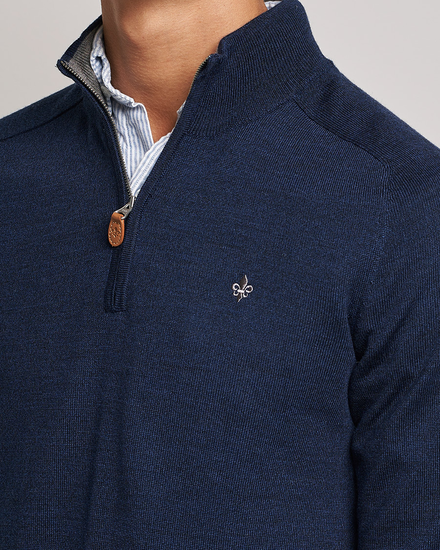 Mies | Puserot | Morris | John Merino Half Zip Blue