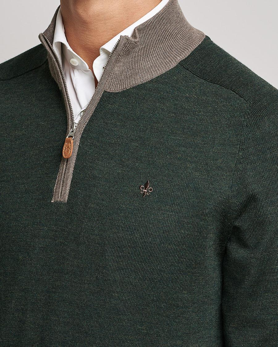 Mies | Puserot | Morris | John Merino Half Zip Green/Brown