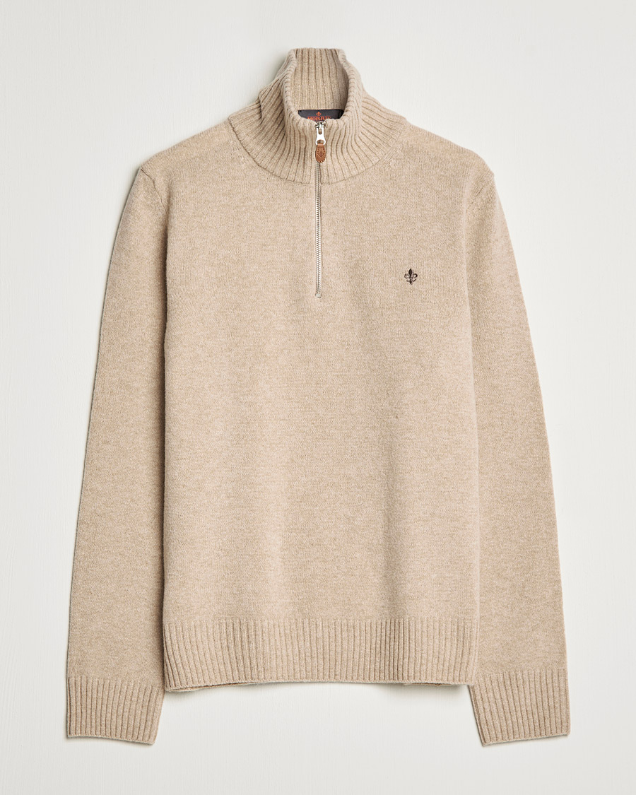 Mies | Puserot | Morris | Kieran Wool Half Zip Khaki