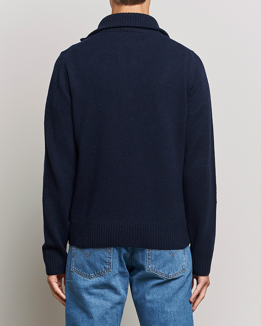 Mies | Puserot | Morris | Kieran Wool Half Zip Navy