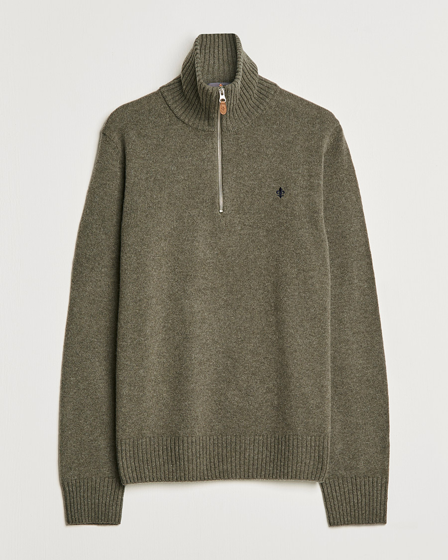 Mies | Puserot | Morris | Kieran Wool Half Zip Olive