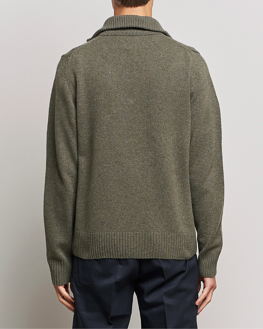Mies | Puserot | Morris | Kieran Wool Half Zip Olive