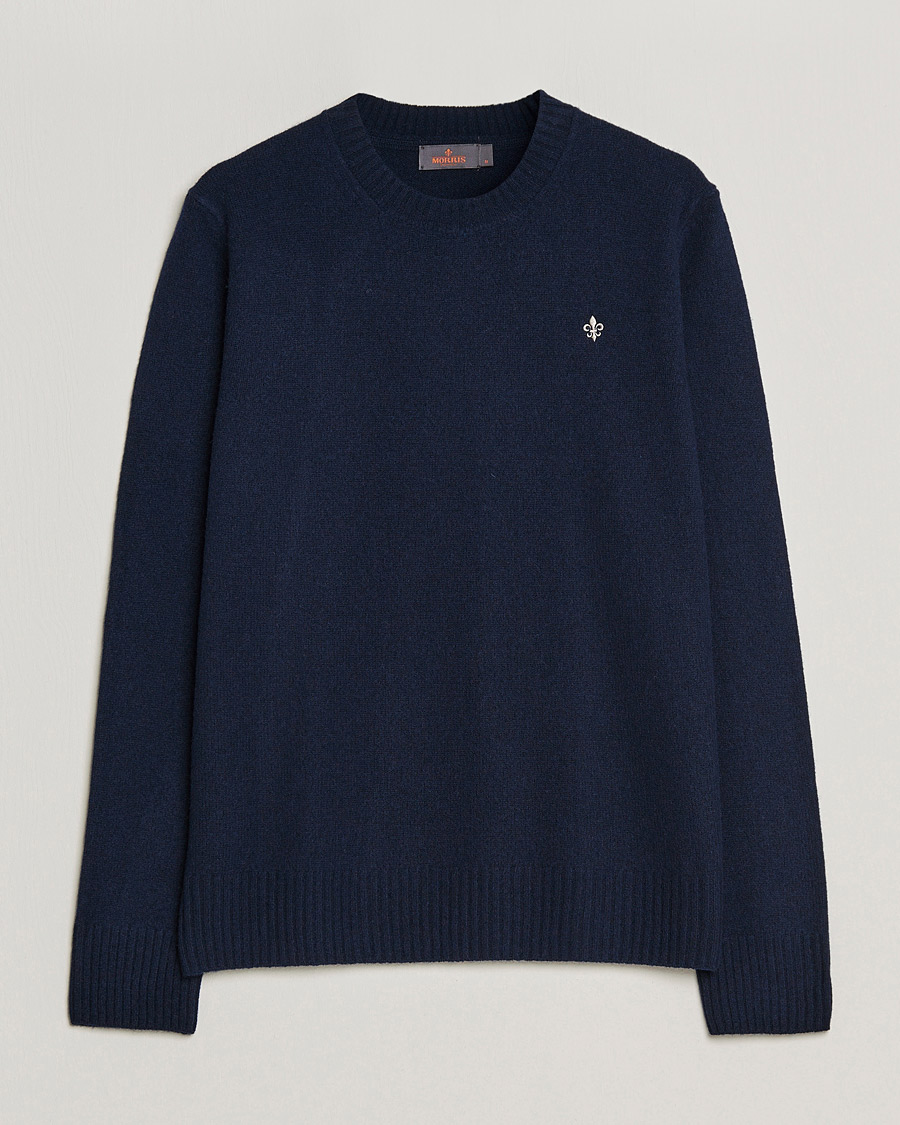 Mies | Puserot | Morris | Kieran Wool Crew Neck Navy