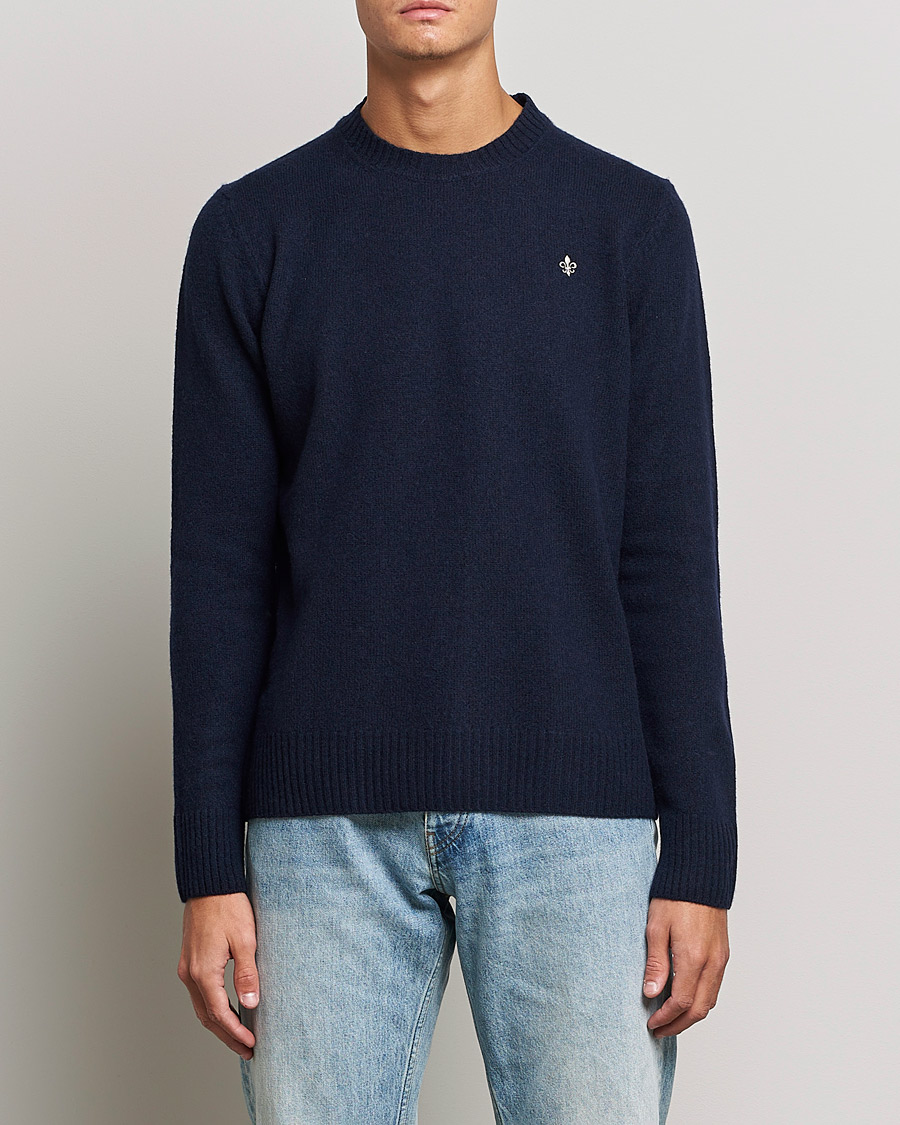 Mies | Puserot | Morris | Kieran Wool Crew Neck Navy