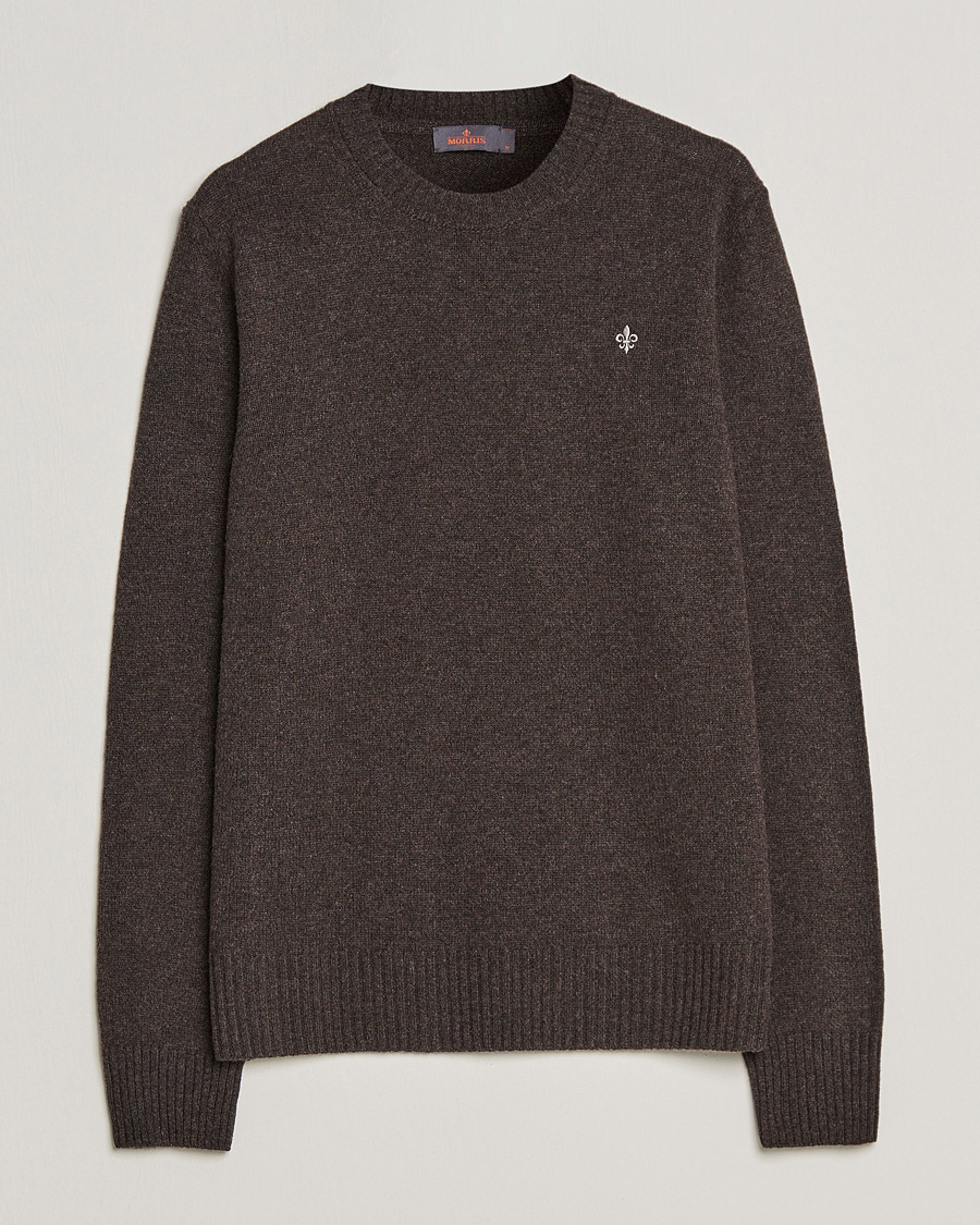 Mies | Puserot | Morris | Kieran Wool Crew Neck Brown