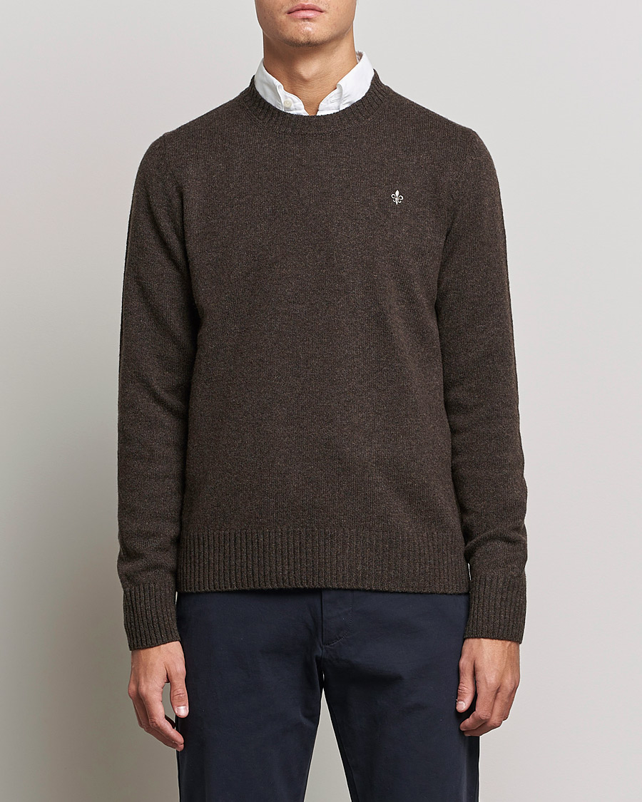 Mies | Puserot | Morris | Kieran Wool Crew Neck Brown