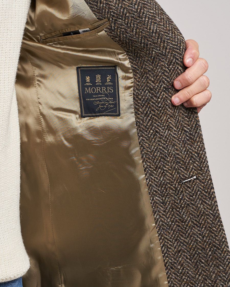 Mies | Takit | Morris | Wool Herringbone Coat Dark Brown