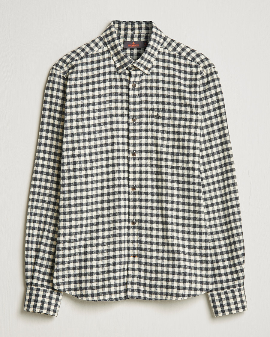 Mies | Kauluspaidat | Morris | Brushed Twill Checked Shirt Grey/White