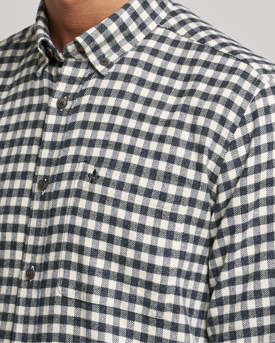 Mies | Kauluspaidat | Morris | Brushed Twill Checked Shirt Grey/White