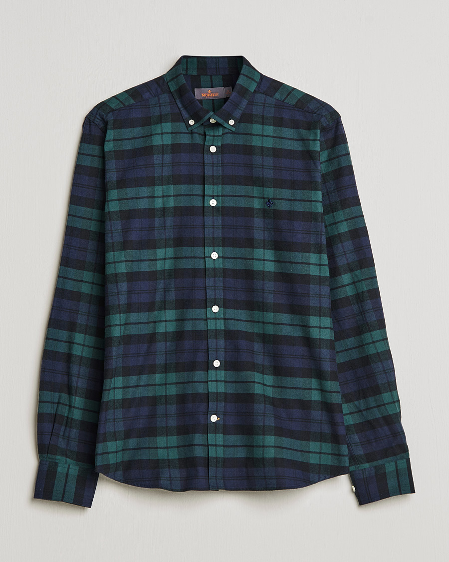 Mies | Kauluspaidat | Morris | Brushed Flannel Checked Shirt Blackwatch