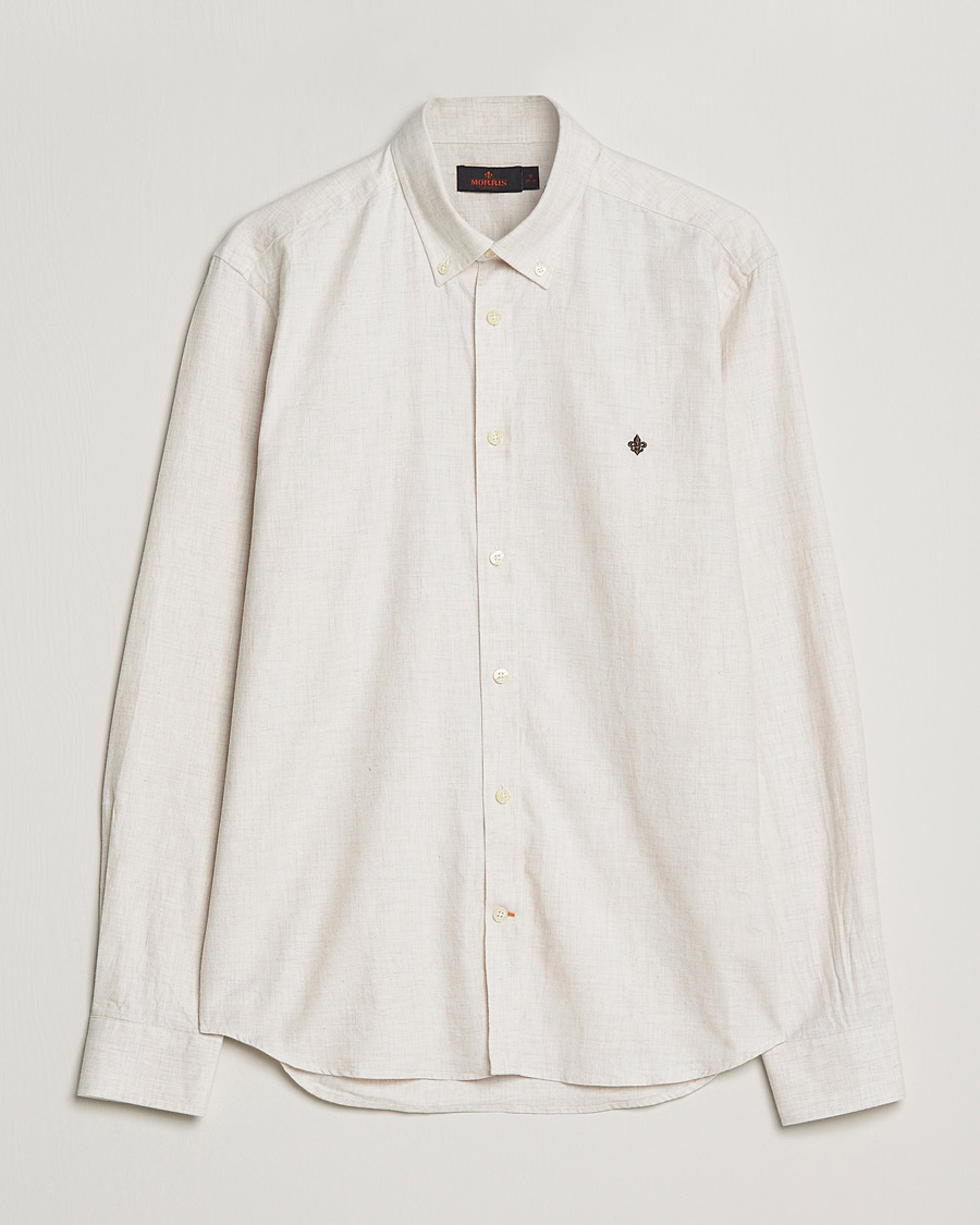 Mies | Kauluspaidat | Morris | Watts Flannel Button Down Shirt Beige