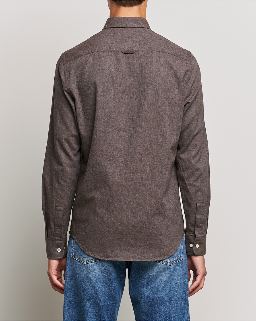 Mies | Kauluspaidat | Morris | Watts Flannel Button Down Shirt Dark Brown