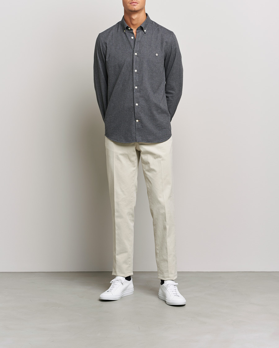 Mies |  | Morris | Watts Flannel Button Down Shirt Dark Grey