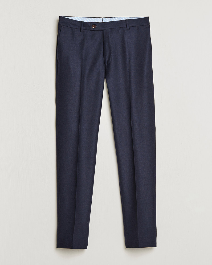 Mies | Housut | Morris | Bobby Flannel Trousers Navy