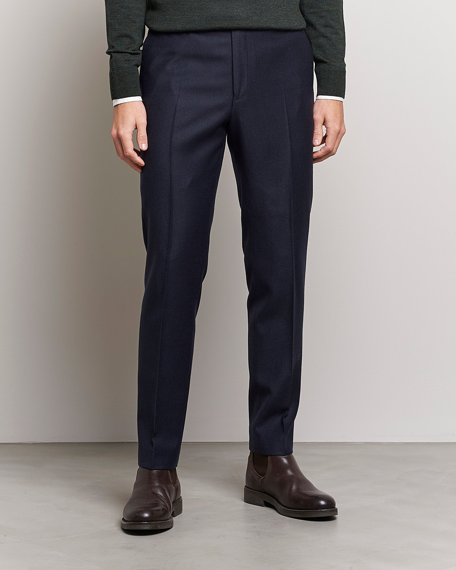Mies | Housut | Morris | Bobby Flannel Trousers Navy