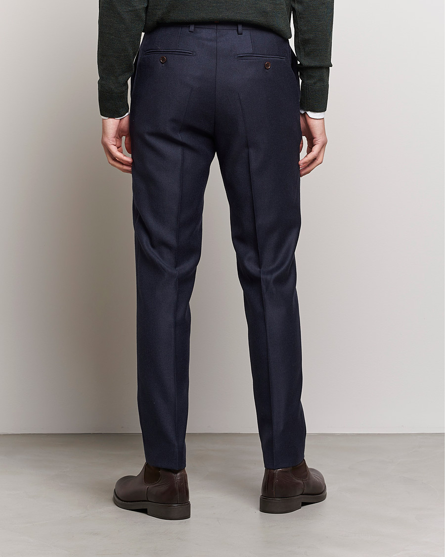 Mies | Housut | Morris | Bobby Flannel Trousers Navy