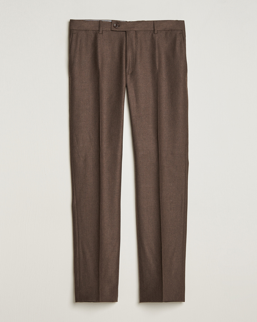 Mies | Housut | Morris | Bobby Flannel Trousers Brown