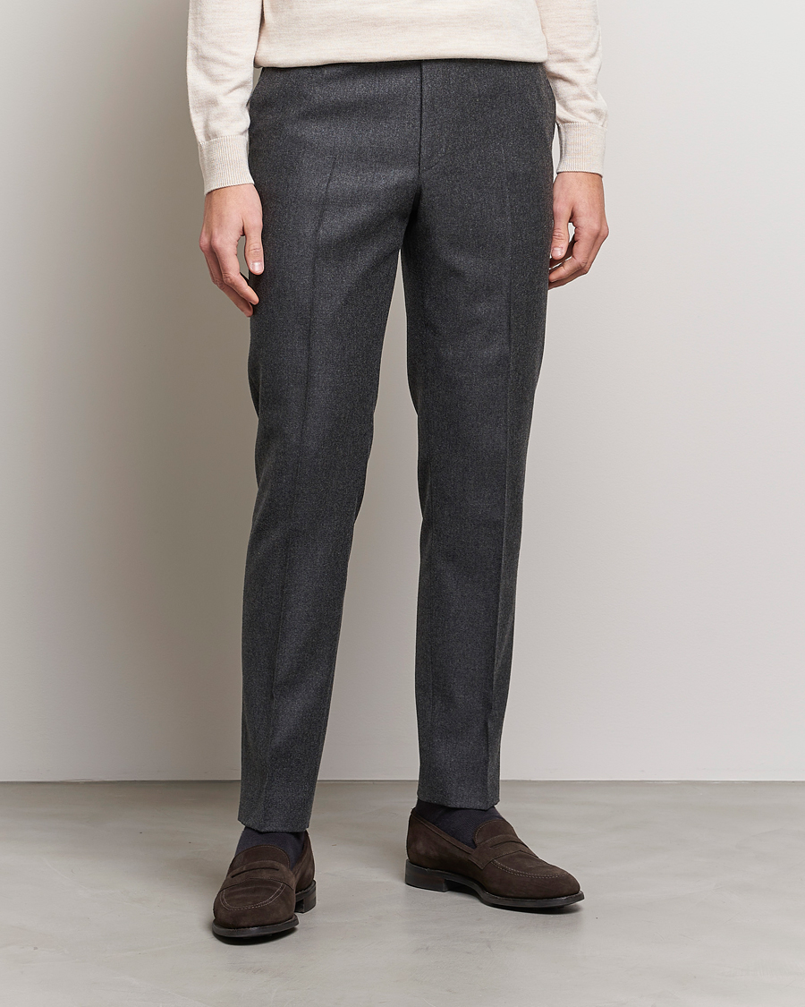 Mies | Alennusmyynti vaatteet | Morris | Bobby Flannel Trousers Dark Grey