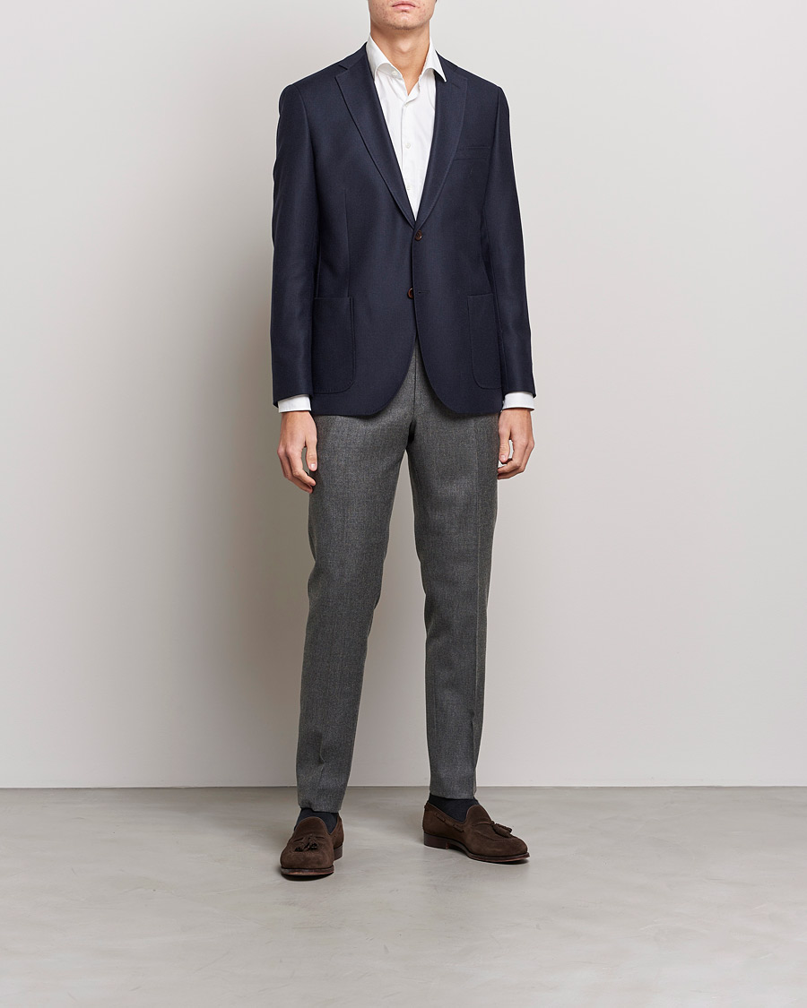 Mies | Housut | Morris | Bobby Flannel Trousers Grey