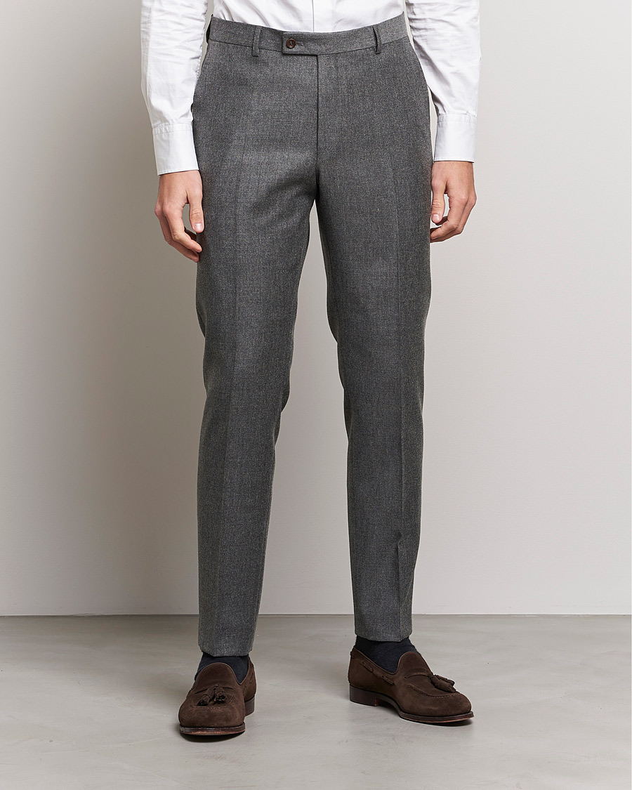 Mies | Housut | Morris | Bobby Flannel Trousers Grey