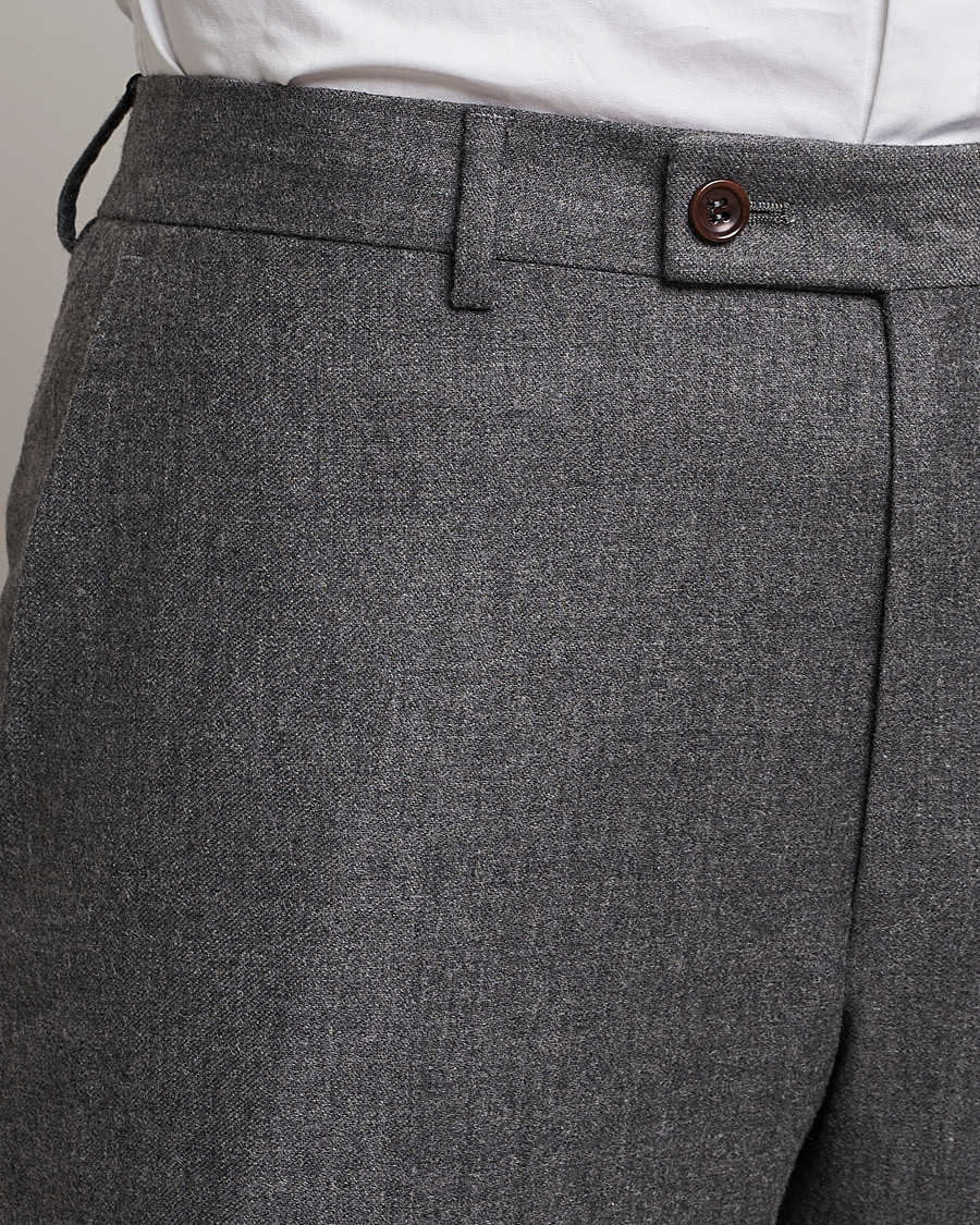 Mies | Housut | Morris | Bobby Flannel Trousers Grey