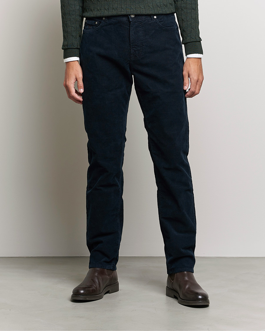Mies | Housut | Morris | James Corduroy 5-Pocket Pants Navy