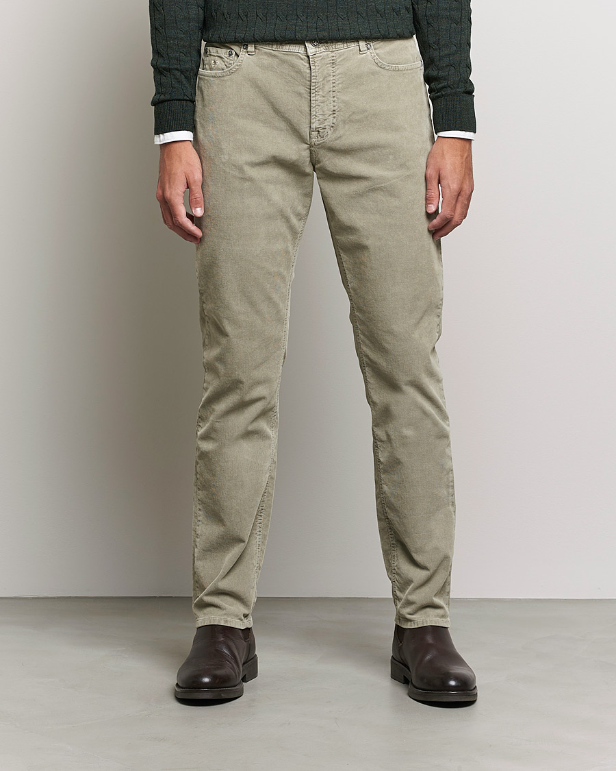 Mies | Housut | Morris | James Corduroy 5-Pocket Pants Khaki Grey