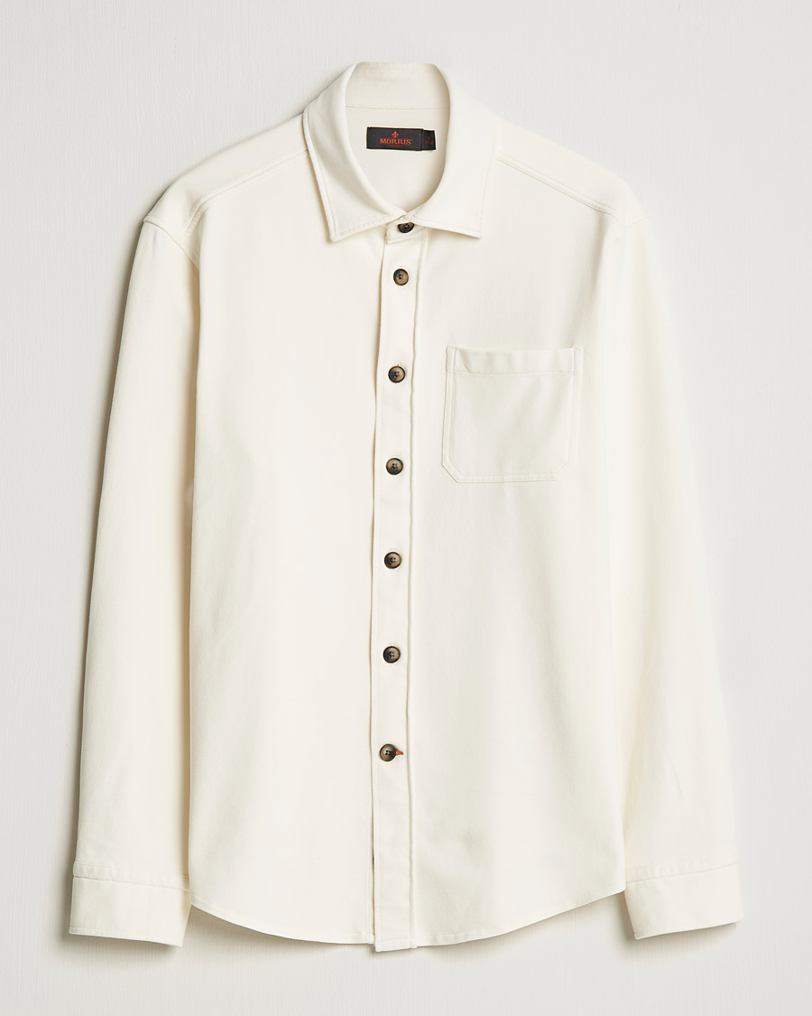Mies | Kauluspaidat | Morris | Cotton Jersey Overshirt Off White