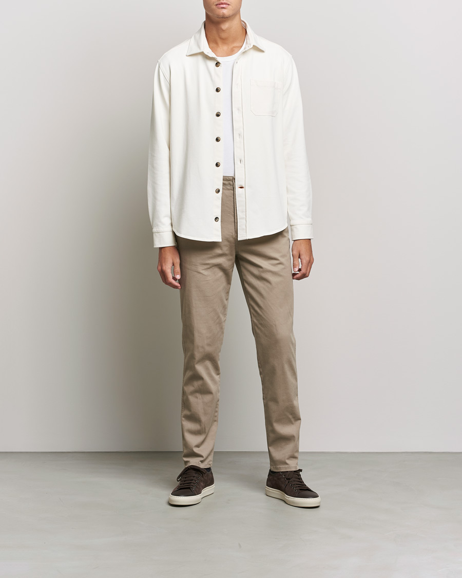 Mies | Kauluspaidat | Morris | Cotton Jersey Overshirt Off White