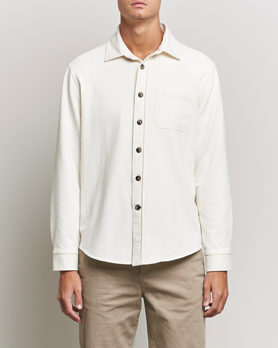 Mies | Kauluspaidat | Morris | Cotton Jersey Overshirt Off White