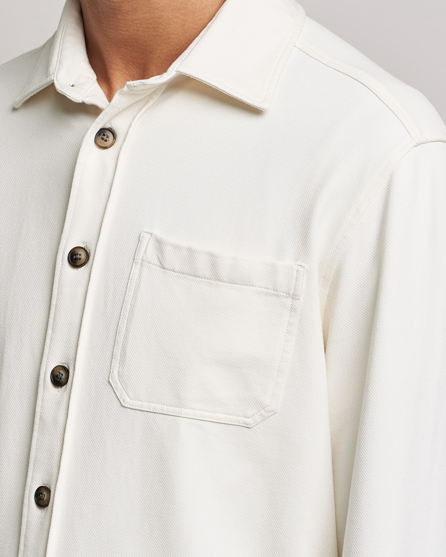 Mies | Kauluspaidat | Morris | Cotton Jersey Overshirt Off White