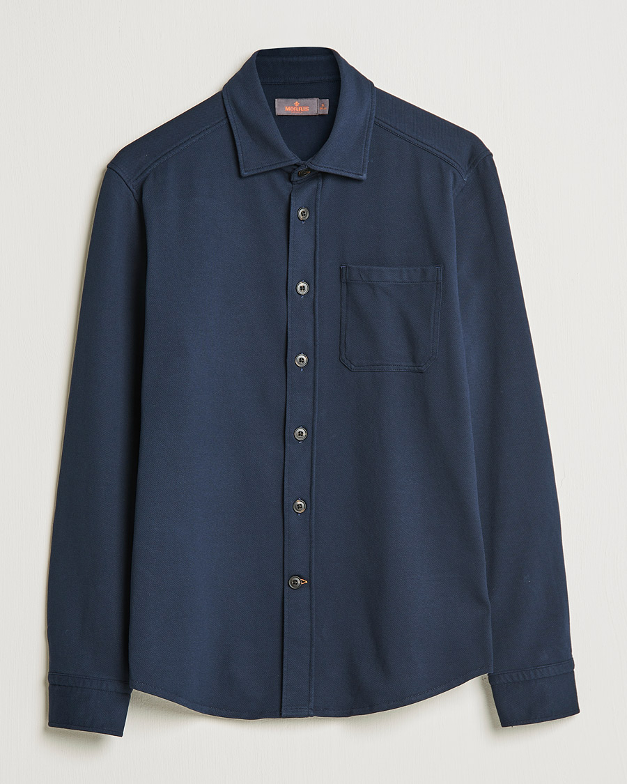 Mies | Kauluspaidat | Morris | Cotton Jersey Overshirt Navy