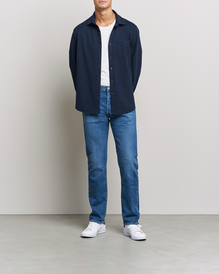 Mies | Kauluspaidat | Morris | Cotton Jersey Overshirt Navy