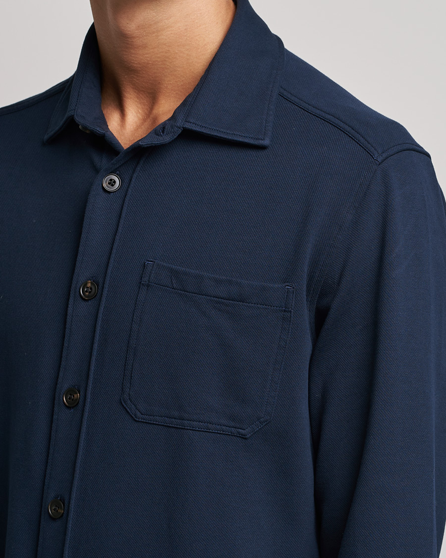 Mies | Kauluspaidat | Morris | Cotton Jersey Overshirt Navy