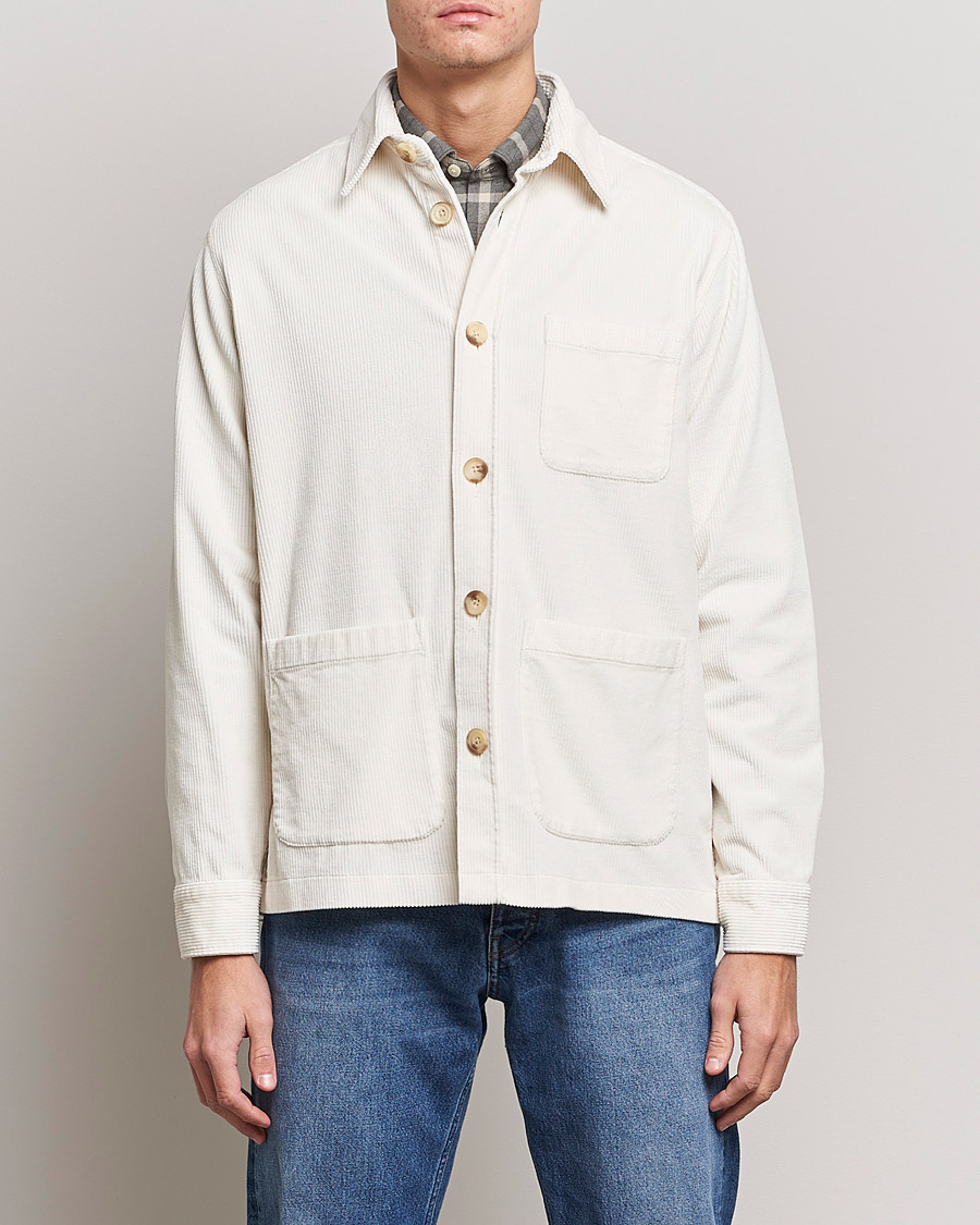 Mies |  | Morris | Heaton Corduroy Shirt Jacket Off White
