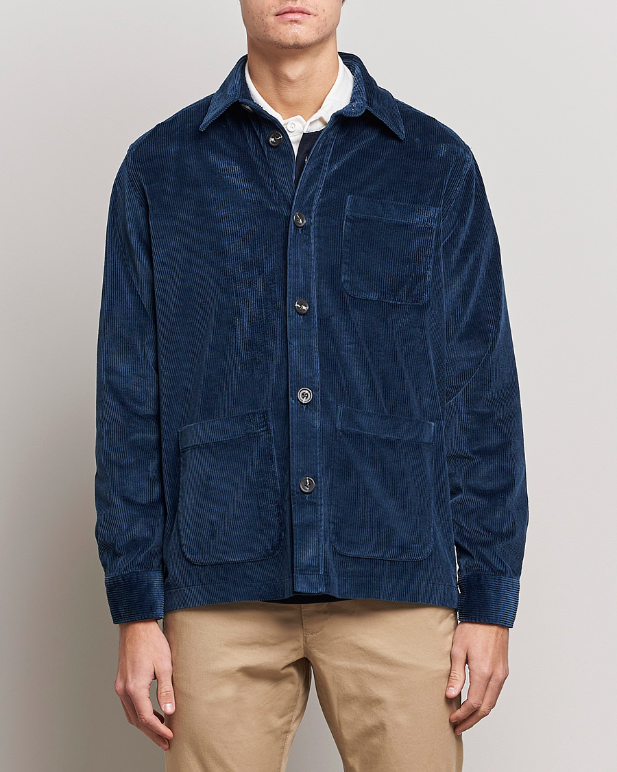 Mies |  | Morris | Heaton Corduroy Shirt Jacket Blue