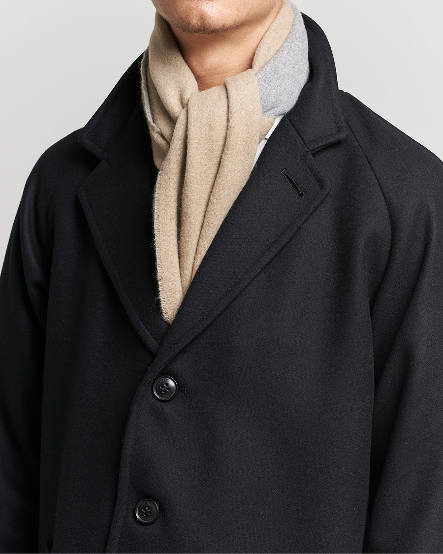 Mies |  | Morris | Double Face Wool Scarf Khaki/Grey