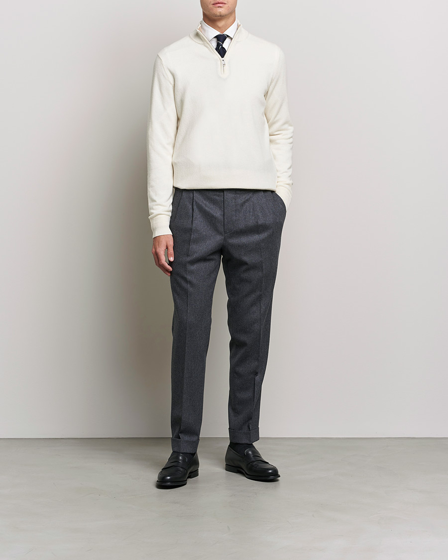 Mies |  | Morris Heritage | Dalton Wool/Cashmere Half Zip Off White