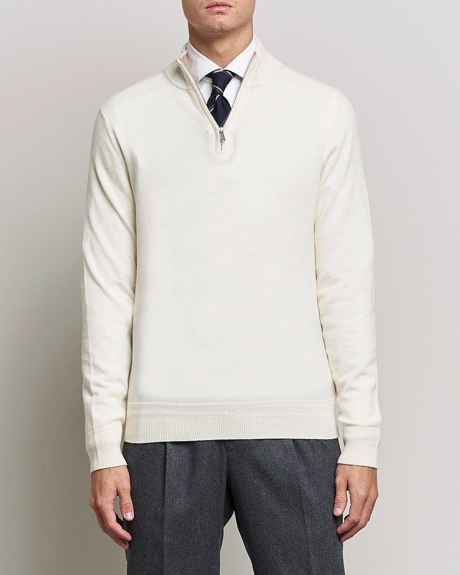 Mies |  | Morris Heritage | Dalton Wool/Cashmere Half Zip Off White