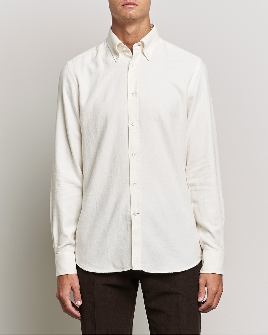 Mies |  | Morris Heritage | Button Down Flannel Shirt Off White