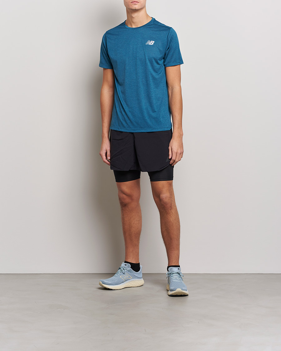Mies | T-paidat | New Balance Running | Impact Run Short Sleeve T-Shirt Dark Moonstone