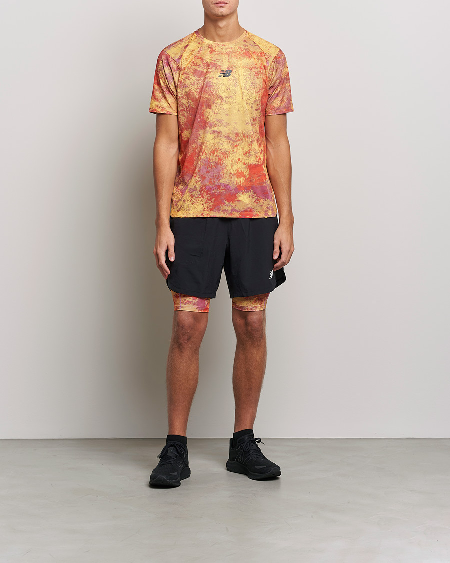 Mies | T-paidat | New Balance Running | All-Terrain Printed Short Sleeve Electric Purple