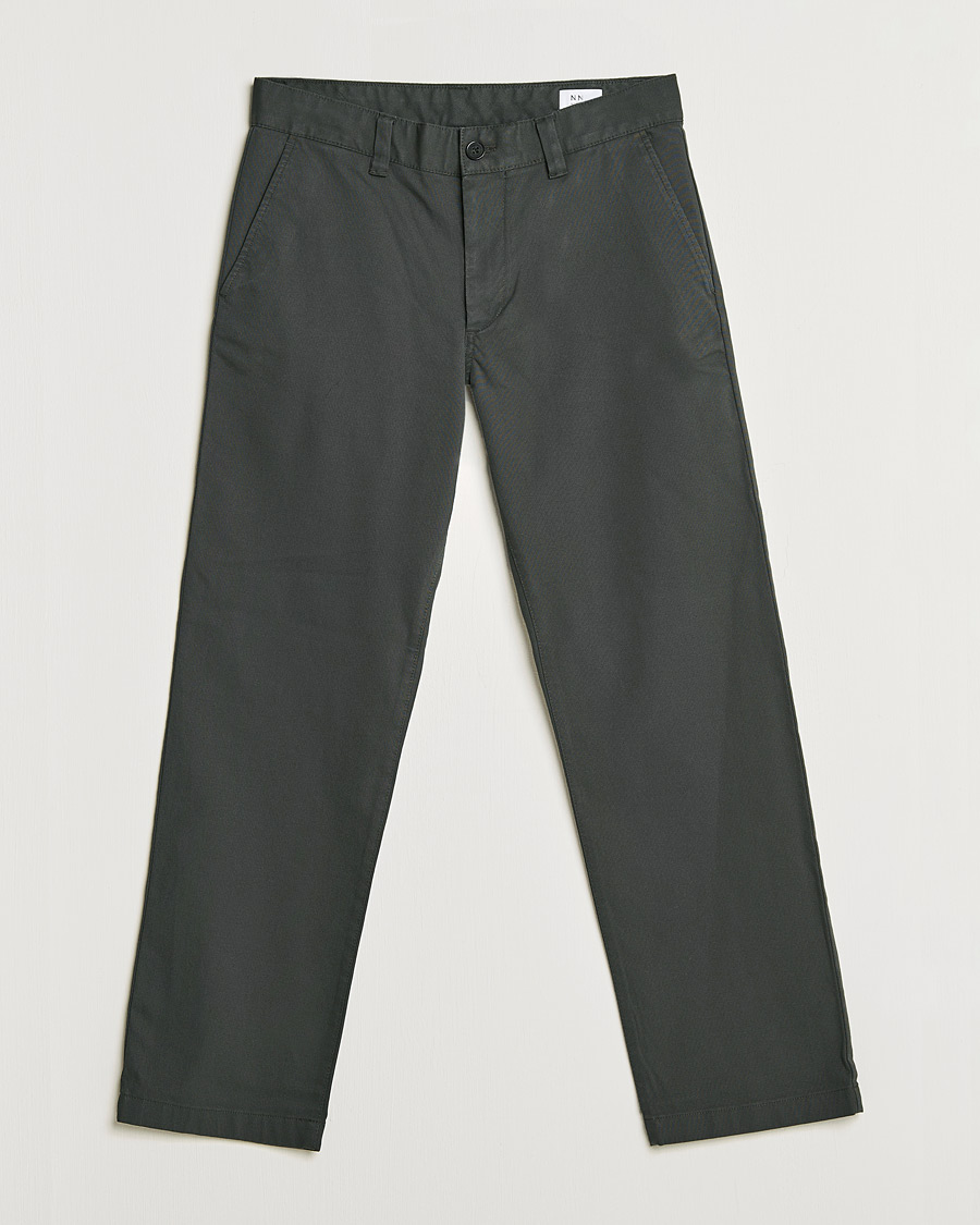 Mies | Housut | NN07 | Alex Straight Fit Cotton Chinos Dark Army