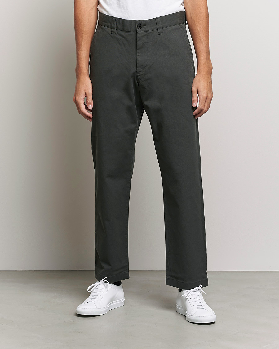 Mies | Housut | NN07 | Alex Straight Fit Cotton Chinos Dark Army