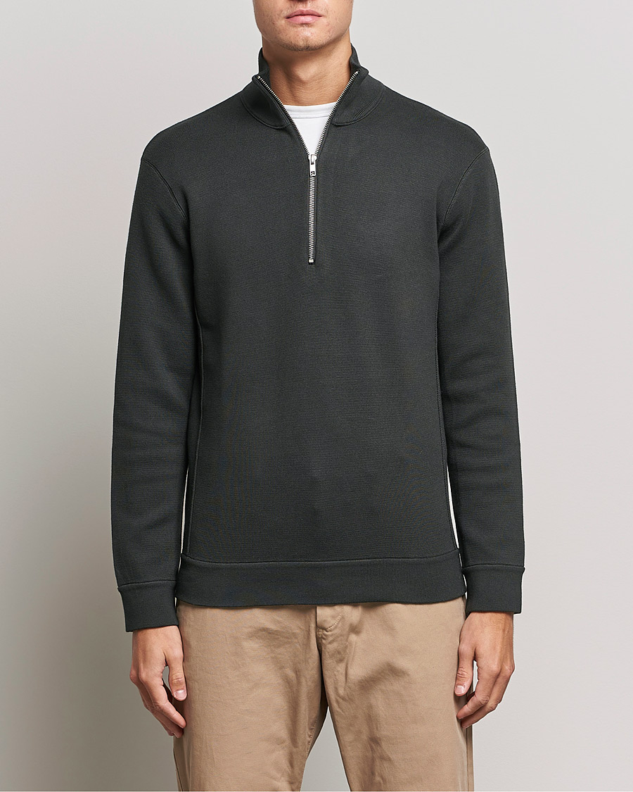Mies |  | NN07 | Luis Knitted Half-Zip Sweater Dark Army